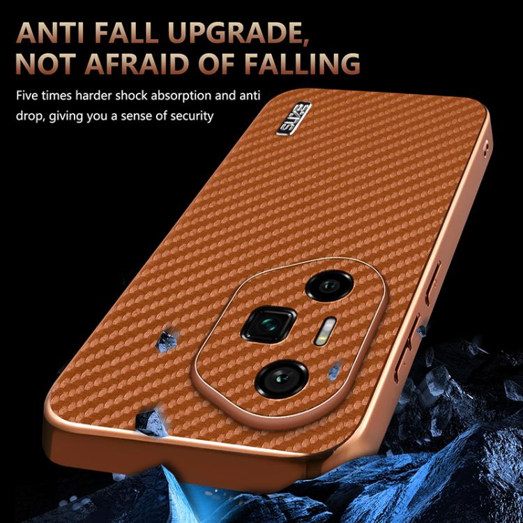 For Honor 300 Ultra AZNS Electroplated Edge Carbon Fiber Texture Phone Case(Blue) by AZNS