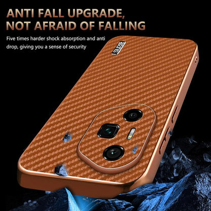 For Honor 300 Ultra AZNS Electroplated Edge Carbon Fiber Texture Phone Case(Blue) by AZNS