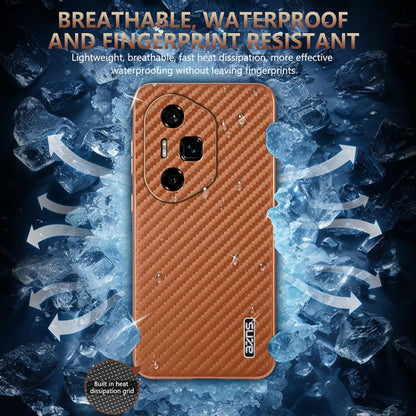 For Honor 300 Ultra AZNS Electroplated Edge Carbon Fiber Texture Phone Case(Green) by AZNS