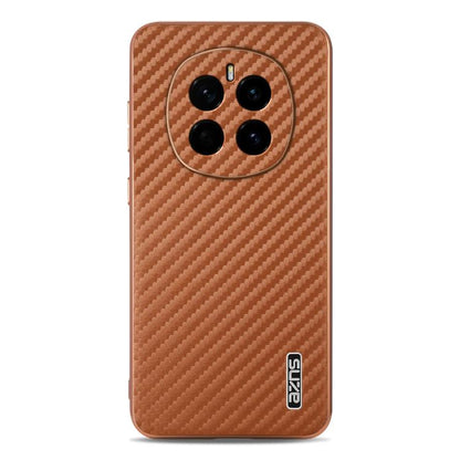 For Honor Magic7 AZNS Electroplated Edge Carbon Fiber Texture Phone Case(Brown) by AZNS