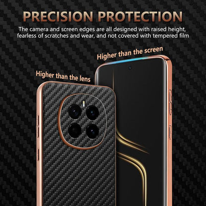 For Honor Magic7 AZNS Electroplated Edge Carbon Fiber Texture Phone Case(Brown) by AZNS