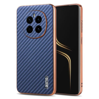 For Honor Magic7 AZNS Electroplated Edge Carbon Fiber Texture Phone Case(Blue) by AZNS
