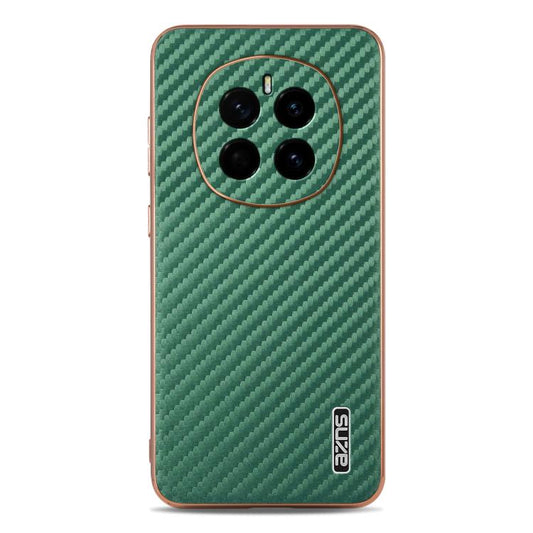For Honor Magic7 AZNS Electroplated Edge Carbon Fiber Texture Phone Case(Green) by AZNS