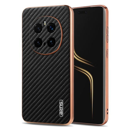 For Honor Magic7 Pro AZNS Electroplated Edge Carbon Fiber Texture Phone Case(Black) by AZNS
