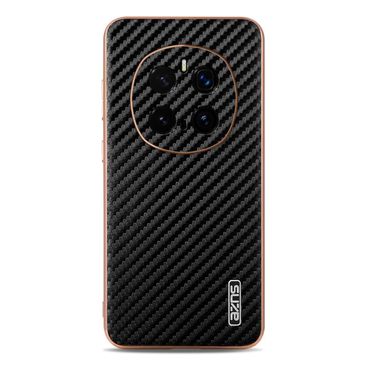 For Honor Magic7 Pro AZNS Electroplated Edge Carbon Fiber Texture Phone Case(Black) by AZNS