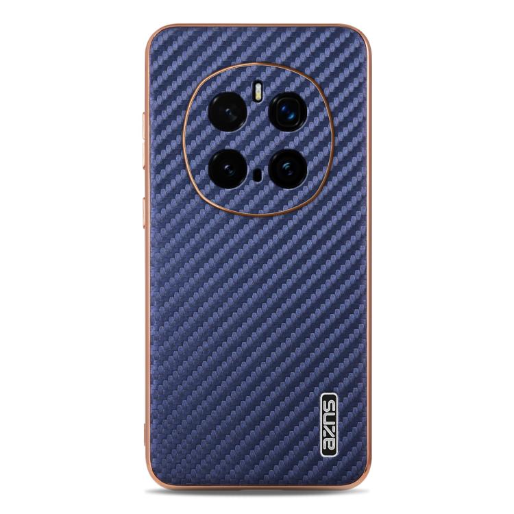 For Honor Magic7 Pro AZNS Electroplated Edge Carbon Fiber Texture Phone Case(Blue) by AZNS