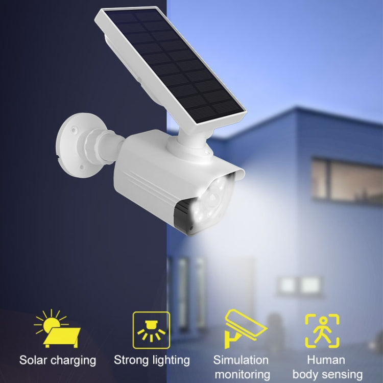 Human Body Sensing Simulation Surveillance Camera Solar Wall Light(White) by bashfashion