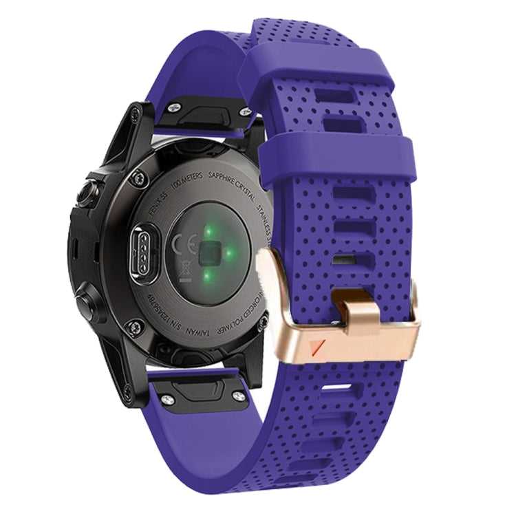 For Garmin 20mm Spotted Rose Gold Buckle Silicone Quick Release Watch Band(Purple) by bashfashion