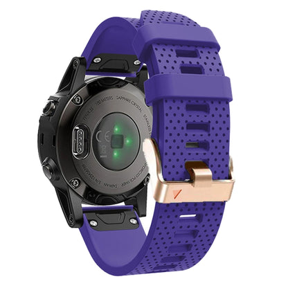 For Garmin 20mm Spotted Rose Gold Buckle Silicone Quick Release Watch Band(Purple) by bashfashion