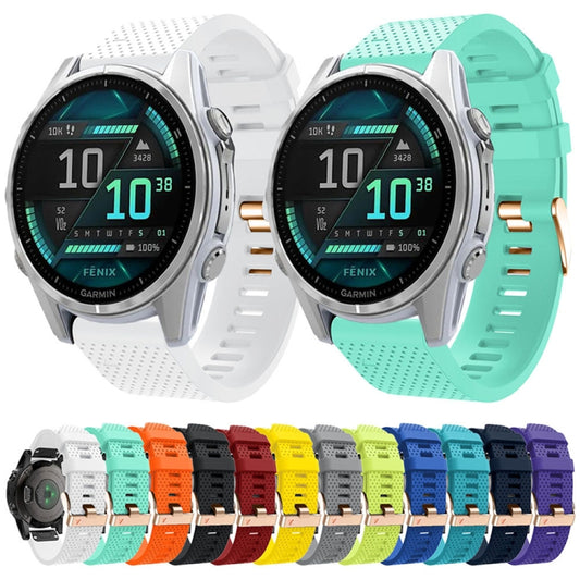 For Garmin 20mm Spotted Rose Gold Buckle Silicone Quick Release Watch Band(White) by bashfashion