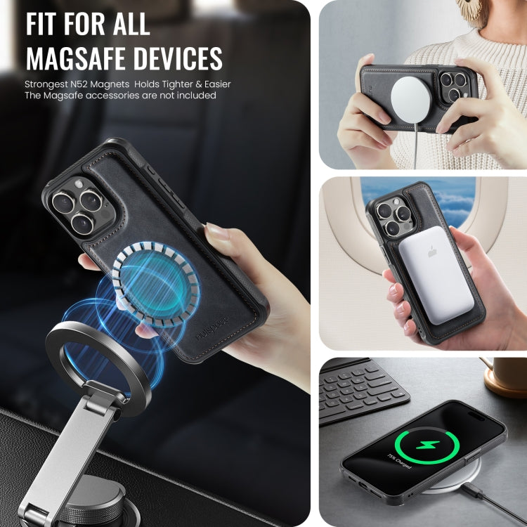 For iPhone 13 Pro AutSpace A12 MagSafe Magnetic RFID Card Bag Phone Case(Black) by AutSpace