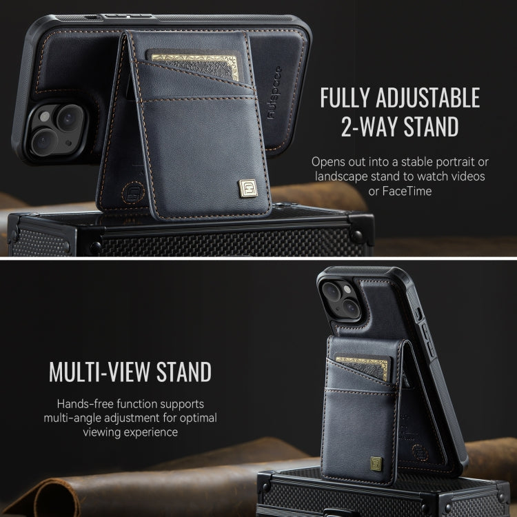 For iPhone 13 AutSpace A12 MagSafe Magnetic RFID Card Bag Phone Case(Black) by AutSpace