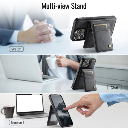 For iPhone 16 Pro AutSpace A12 MagSafe Magnetic RFID Card Bag Phone Case(Black) by AutSpace