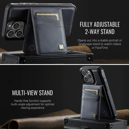 For iPhone 16 Pro AutSpace A12 MagSafe Magnetic RFID Card Bag Phone Case(Black) by AutSpace