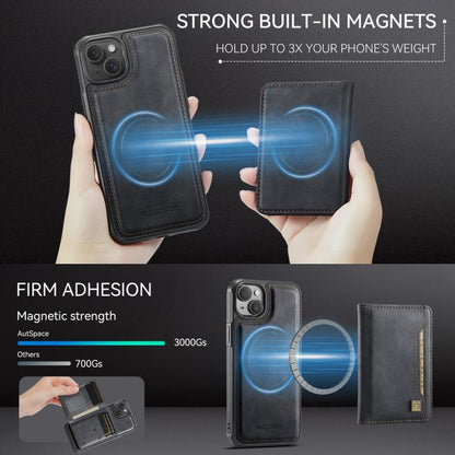 For iPhone 14 AutSpace A13 MagSafe Magnetic RFID Flip Card Bag Phone Case(Black) by AutSpace