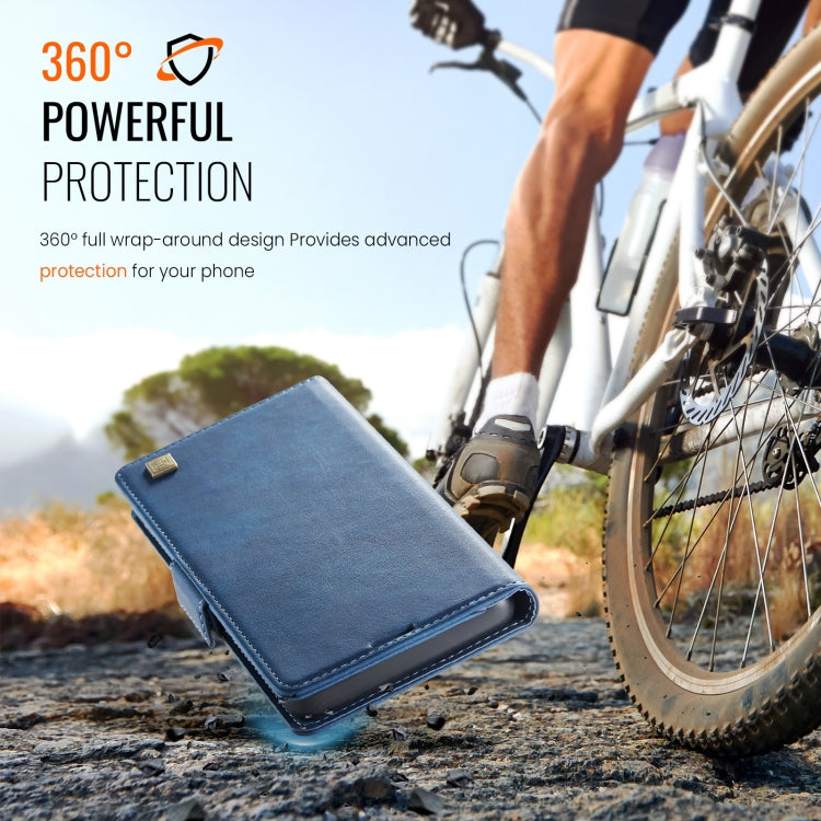 For iPhone 16 Pro Max AutSpace A11 Side Buckle MagSafe Magnetic RFID Phone Leather Case(Blue) by AutSpace