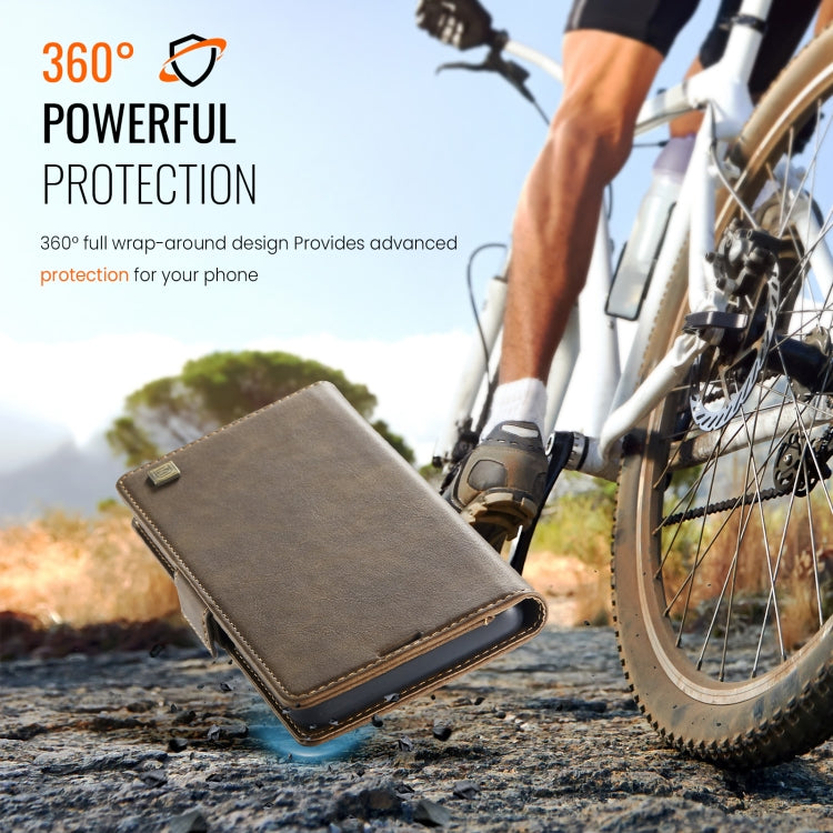 For iPhone 16 Pro AutSpace A11 Side Buckle MagSafe Magnetic RFID Phone Leather Case(Coffee) by AutSpace