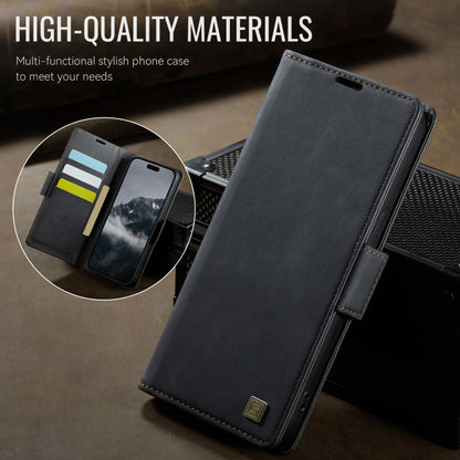 For iPhone 15 Pro AutSpace A11 Side Buckle MagSafe Magnetic RFID Phone Leather Case(Black) by AutSpace