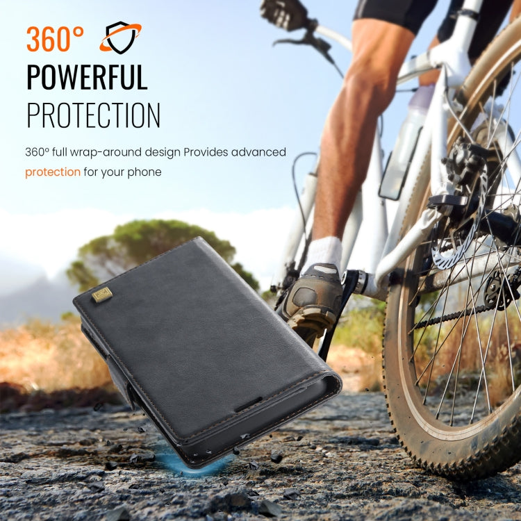 For iPhone 15 AutSpace A11 Side Buckle MagSafe Magnetic RFID Phone Leather Case(Black) by AutSpace