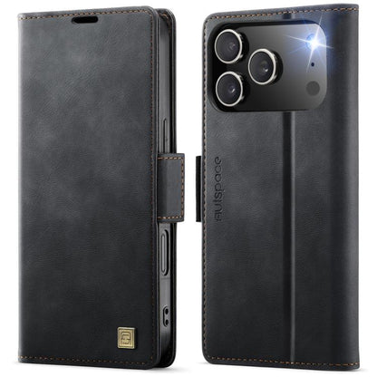 For iPhone 17 Pro Max AutSpace A11 Side Buckle MagSafe Magnetic RFID Phone Leather Case(Black) by AutSpace