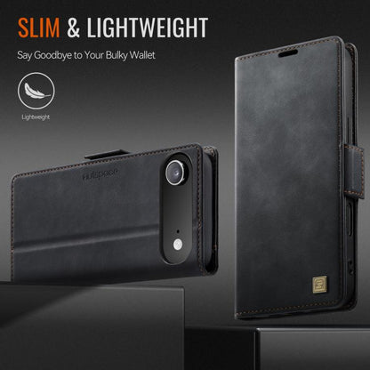 For iPhone Air AutSpace A11 Side Buckle MagSafe Magnetic RFID Phone Leather Case(Black) by AutSpace