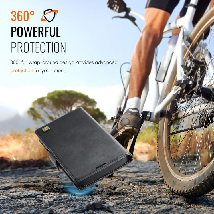 For iPhone 17 AutSpace A11 Side Buckle MagSafe Magnetic RFID Phone Leather Case(Black) by AutSpace