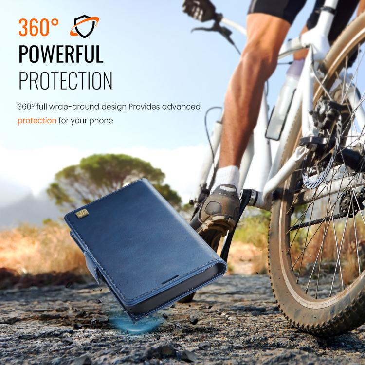 For iPhone 17 AutSpace A11 Side Buckle MagSafe Magnetic RFID Phone Leather Case(Blue) by AutSpace