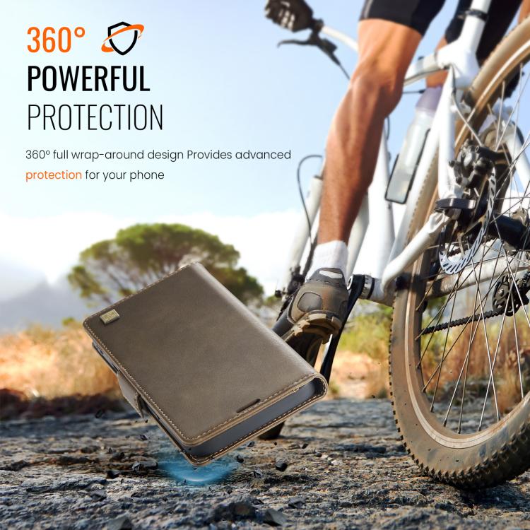 For iPhone 17 AutSpace A11 Side Buckle MagSafe Magnetic RFID Phone Leather Case(Coffee) by AutSpace