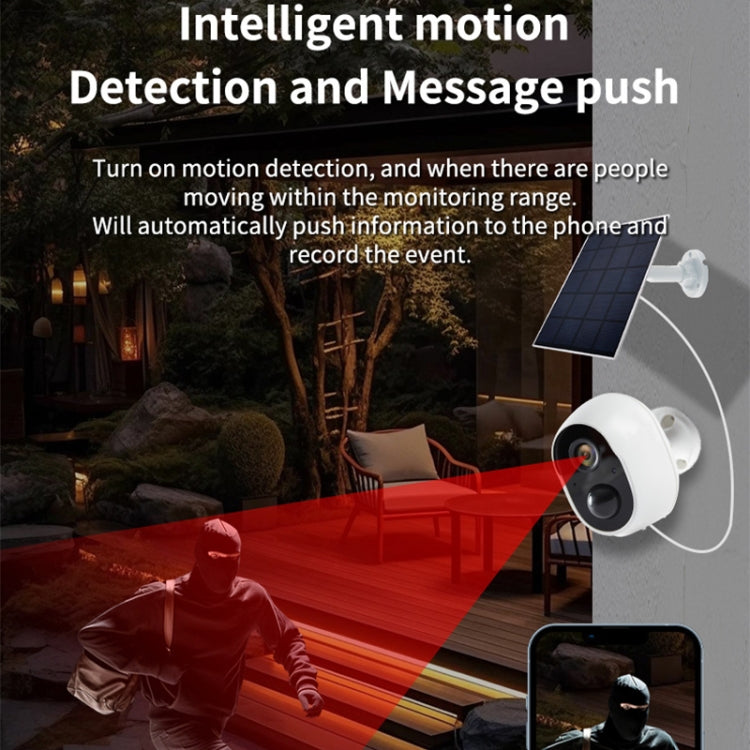 Graffit Version Home Ultra-HD Solar Panel Wireless WiFi Surveillance Camera, Memory Card:Without Memory(US Plug) by bashfashion