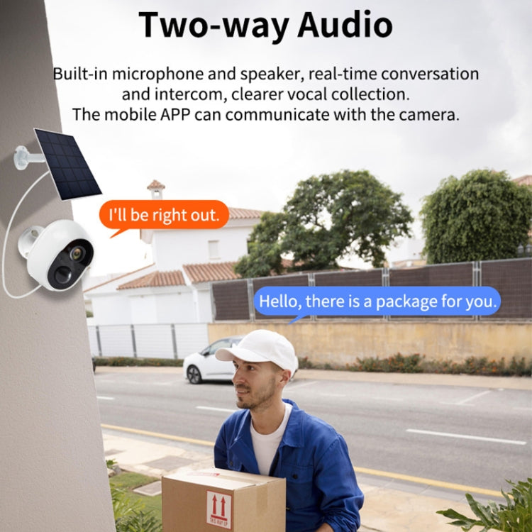 Graffit Version Home Ultra-HD Solar Panel Wireless WiFi Surveillance Camera, Memory Card:32GB(EU Plug) by bashfashion