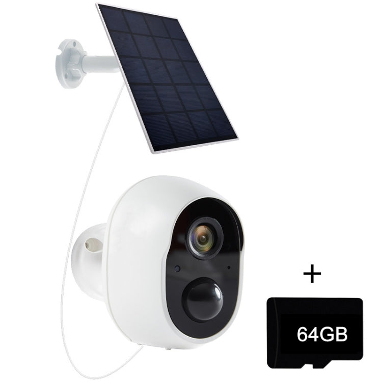 Graffit Version Home Ultra-HD Solar Panel Wireless WiFi Surveillance Camera, Memory Card:64GB(EU Plug) by bashfashion