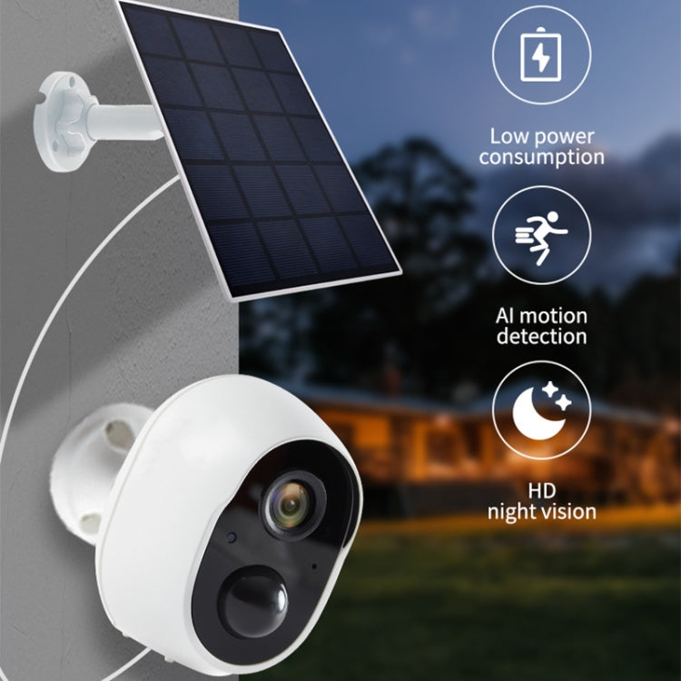 Graffit Version Home Ultra-HD Solar Panel Wireless WiFi Surveillance Camera, Memory Card:64GB(EU Plug) by bashfashion