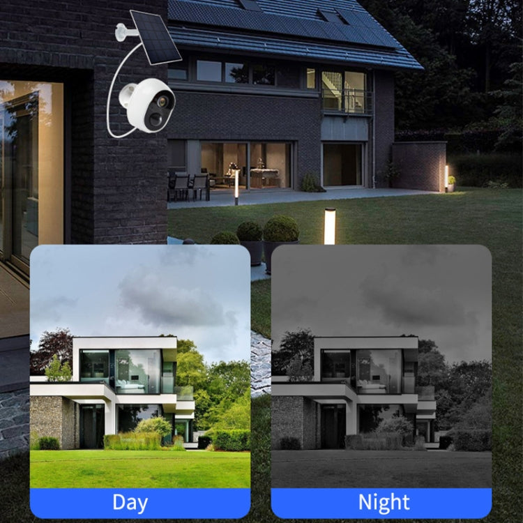Graffit Version Home Ultra-HD Solar Panel Wireless WiFi Surveillance Camera, Memory Card:64GB(EU Plug) by bashfashion