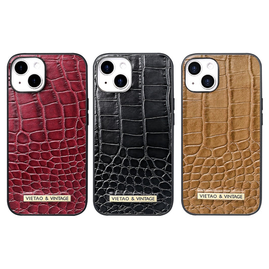 For iPhone 13 Pro VIETAO Alligator Texture PU Phone Case(Brown) by VIETAO