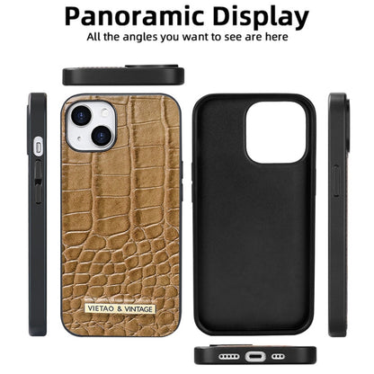 For iPhone 11 Pro Max VIETAO Alligator Texture PU Phone Case(Brown) by VIETAO