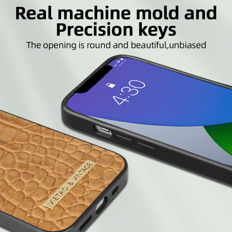 For iPhone 16 Pro Max VIETAO Alligator Texture PU Phone Case(Red) by VIETAO