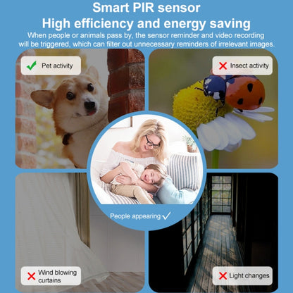 3MP Home Outdoor HD Wireless Surveillance Camera, WiFi Version+9000mAh Battery(EU Plug) by bashfashion