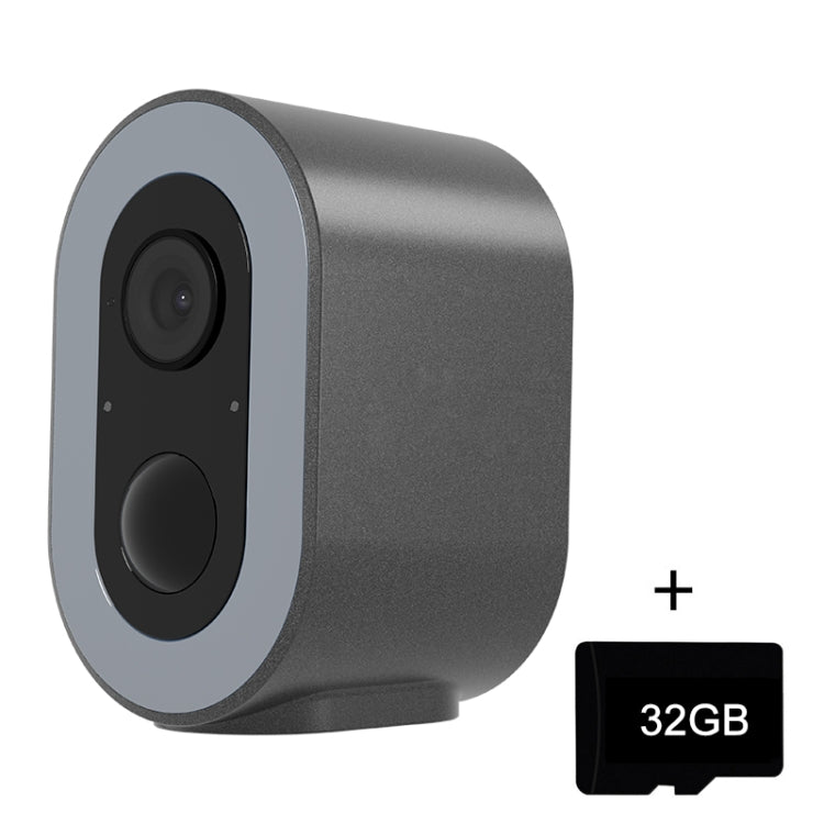 WiFi Tuya Smart Version HD Low Power Consumption Battery Camera, EU Plug, Memory Card:32GB(Grey) by bashfashion