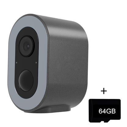 WiFi Tuya Smart Version HD Low Power Consumption Battery Camera, EU Plug, Memory Card:64GB(Grey) by bashfashion