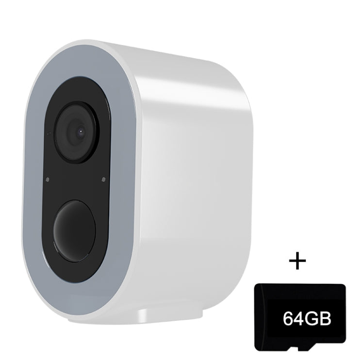WiFi Tuya Smart Version HD Low Power Consumption Battery Camera, EU Plug, Memory Card:64GB(White) by bashfashion