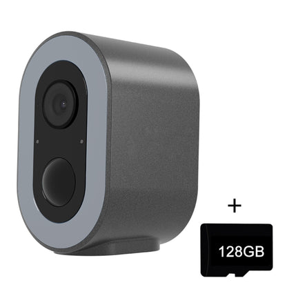 WiFi Tuya Smart Version HD Low Power Consumption Battery Camera, EU Plug, Memory Card:128GB(Grey) by bashfashion