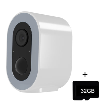 WiFi Tuya Smart Version HD Low Power Consumption Battery Camera, US Plug, Memory Card:32GB(White) by bashfashion