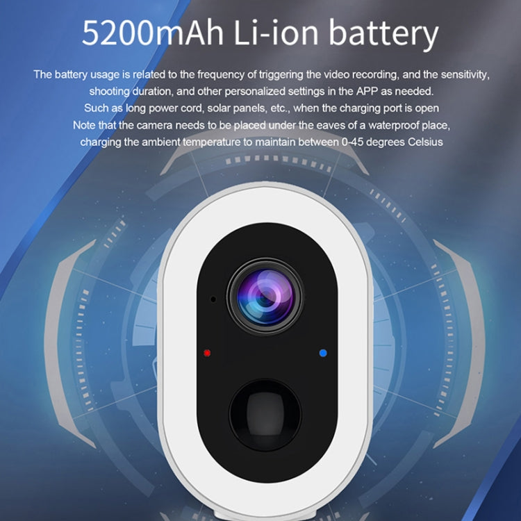 WiFi Tuya Smart Version HD Low Power Consumption Battery Camera, US Plug, Memory Card:64GB(Grey)