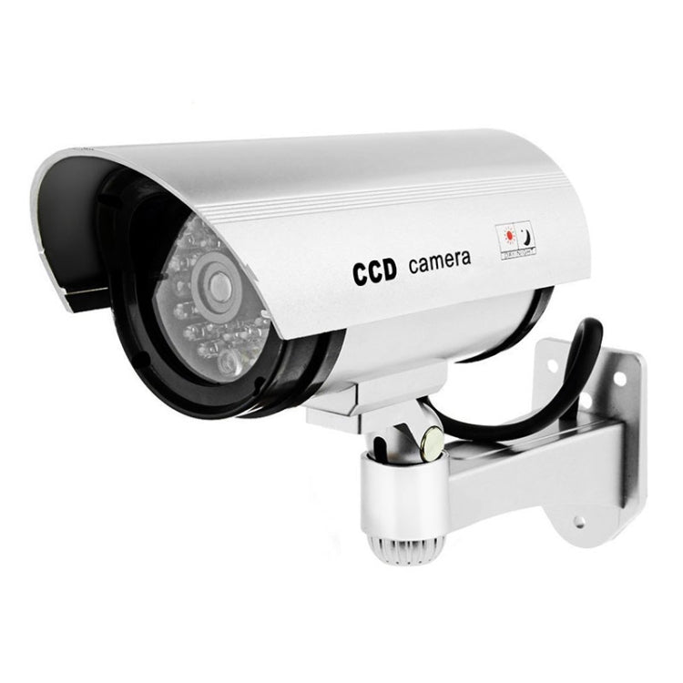 Waterproof Simulation Surveillance Camera with LED Flash Light(Silver) by bashfashion