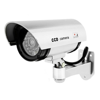 Waterproof Simulation Surveillance Camera with LED Flash Light(Silver) by bashfashion
