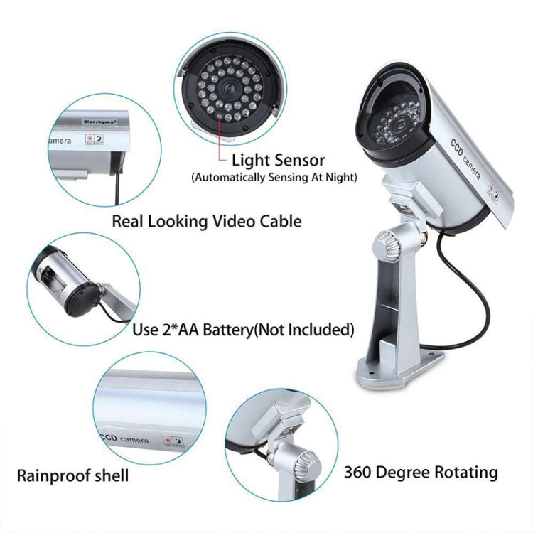 Waterproof Simulation Surveillance Camera with LED Flash Light(Black) by bashfashion