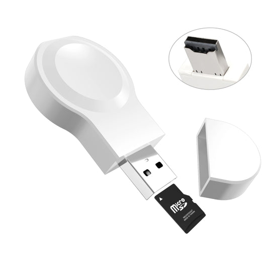 For Apple Watch Series A15 Portable Wireless Charger, Support Card Reader(White) by bashfashion