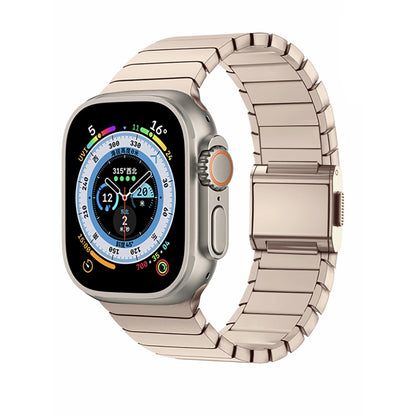 For Apple Watch 46mm / 49mm / 45mm / 44mm Bamboo Norman Buckle Titanium Alloy Watch Band(Gold) by bashfashion