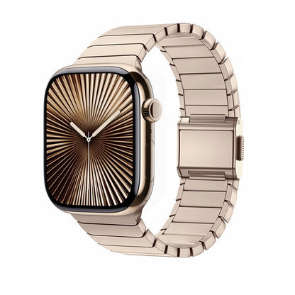For Apple Watch 42mm / 41mm / 40mm / 38mm Bamboo Norman Buckle Titanium Alloy Watch Band(Gold) by bashfashion