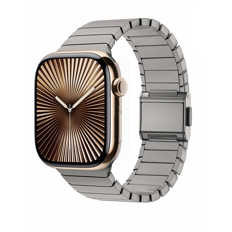 For Apple Watch 42mm / 41mm / 40mm / 38mm Bamboo Norman Buckle Titanium Alloy Watch Band(Natural) by bashfashion